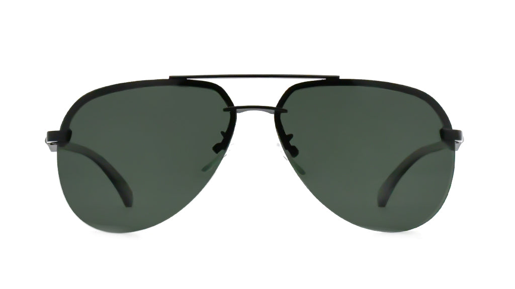 【Wholesale Price-NO MOQ】Double Bridge Aluminium Polarized Sunglasses Half Rim Aviator Sun Glasses UV400 Protection Men FSKS006AL