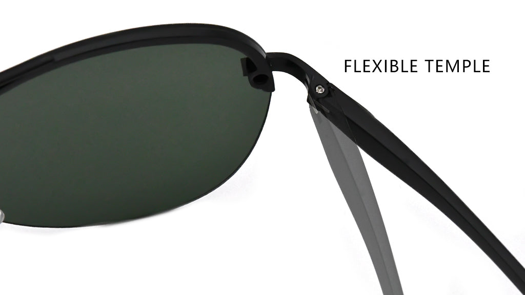 【Wholesale Price-NO MOQ】Double Bridge Aluminium Polarized Sunglasses Half Rim Aviator Sun Glasses UV400 Protection Men FSKS006AL