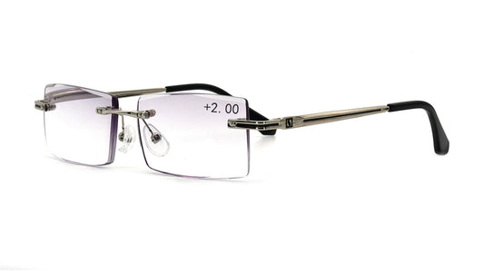 【Wholesale Price-NO MOQ】Fashion Frameless Reading Glasses Diamond Cut Edge  Reader Men Women LHR002MT