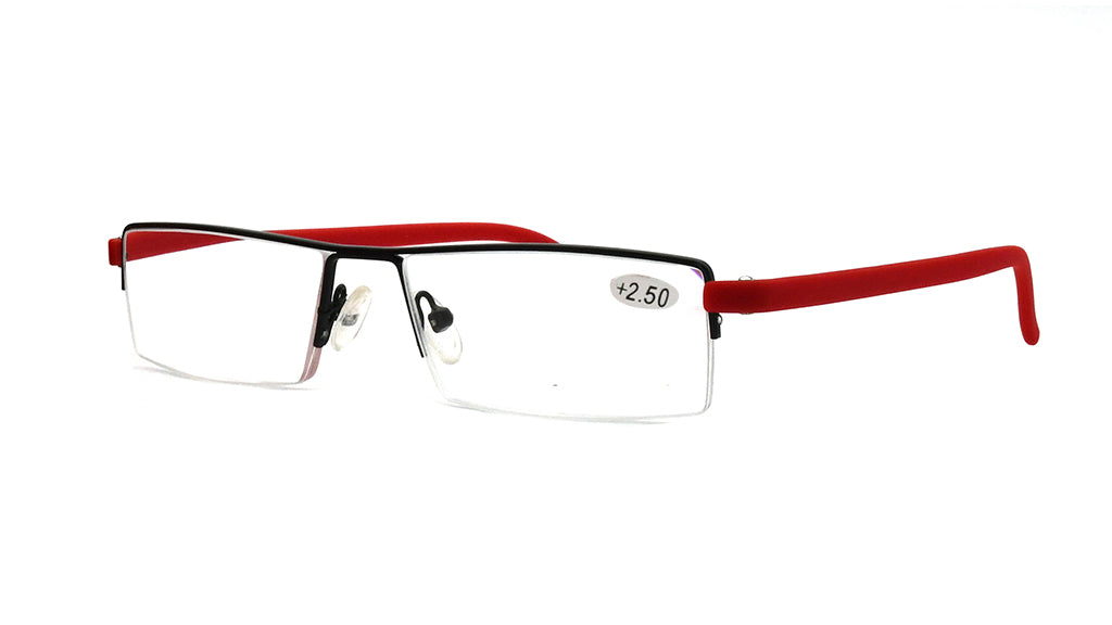 【Wholesale Price-NO MOQ】Half Frame Reading Glasses Half Rim Thin  Fashion Readers with Case Men Women LIR001MT