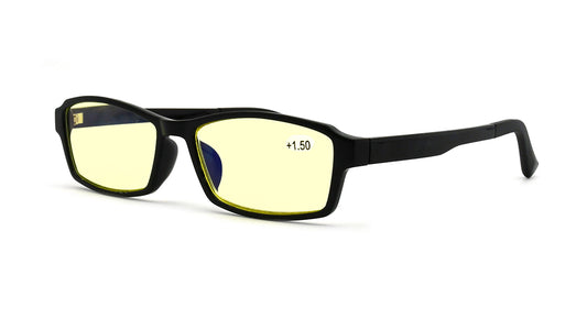 【Wholesale Price-NO MOQ】Blue Light Blocking Reading  Glasses Amber Tint Anti Glare Anti Eyestrain Anti-blue Reader Men LMR001TR