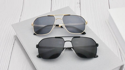 【Wholesale Price-NO MOQ】Double Bridge Metal Polarized Sunglasses Aviator Sun Glasses UV400 Protection Men MZNS001MT