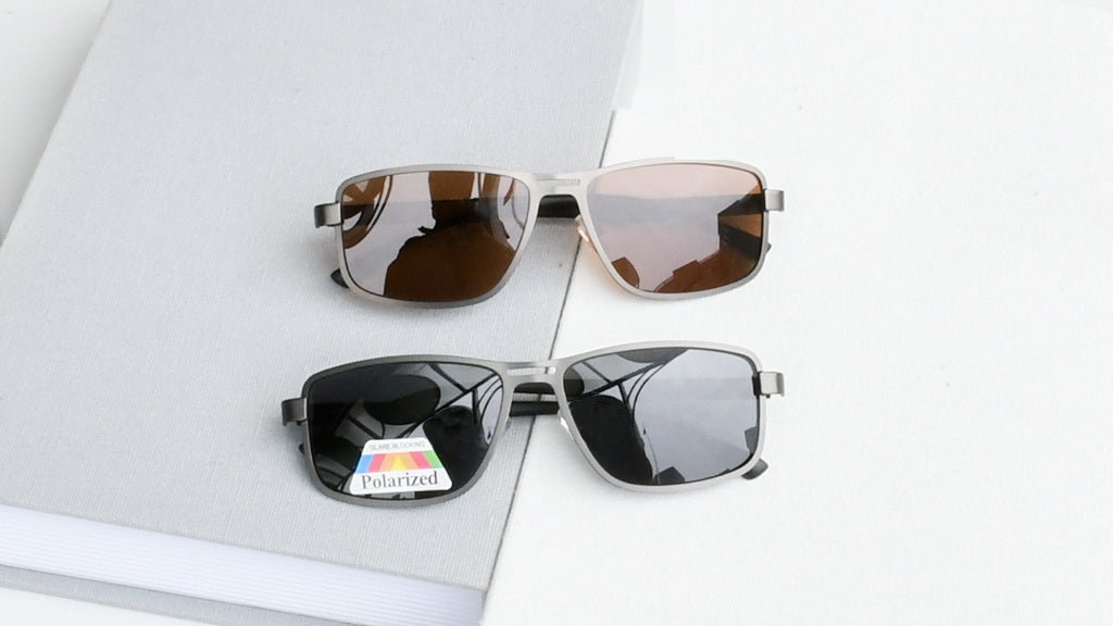 【Wholesale Price-NO MOQ】Lightweight Metal Polarized Sunglasses Rectangular Sun Glasses UV400 Protection Men WDS018MT