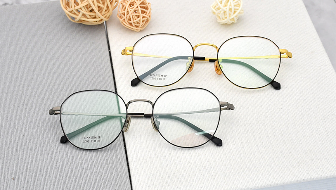 【Wholesale Price-NO MOQ】Vintage Blue Light Blocking Titanium Frames Round  Computer Glasses RXable Optical Frame Men bYUF001TI